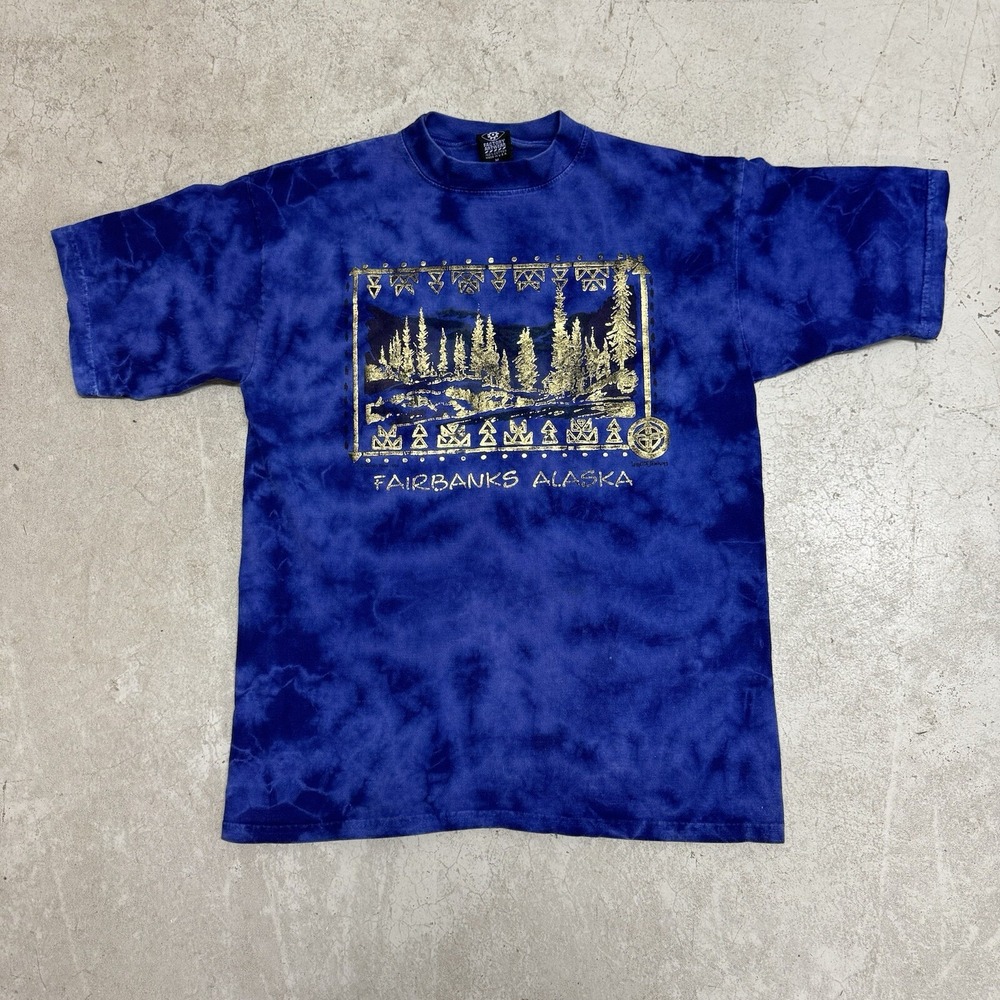 Vintage Fairbanks Alaska Purple Tie-Dye Shirt Size Medium